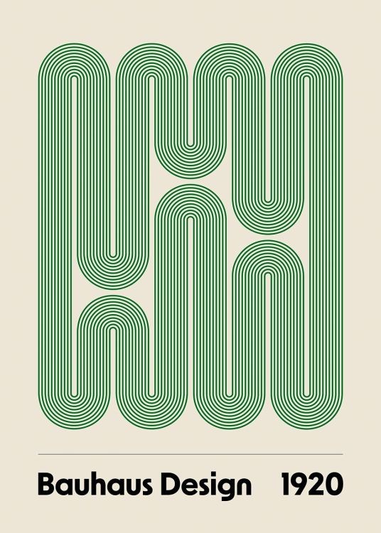 Bauhaus Design Swirls Poster