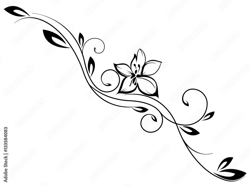 Flower Swirl design Tattoo Vector Stock-Vektorgrafik | Adobe Stock