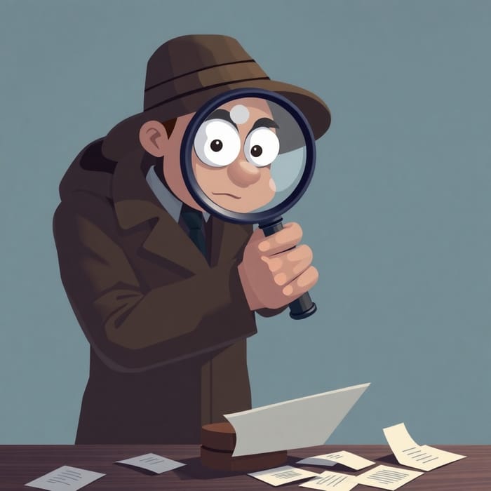 Expert Detective Examines Clues with Magnifying Glass | AI Art ...
