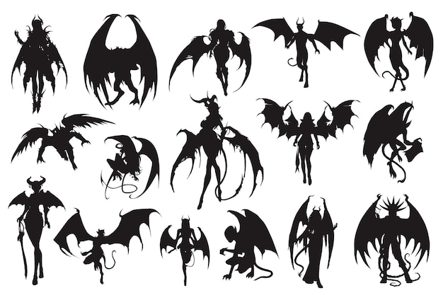 Devil Silhouette Vector Art, Icons, and Graphics for Free Download
