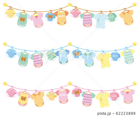 Baby clothes and diaper line - Stock Illustration [62223899] - PIXTA