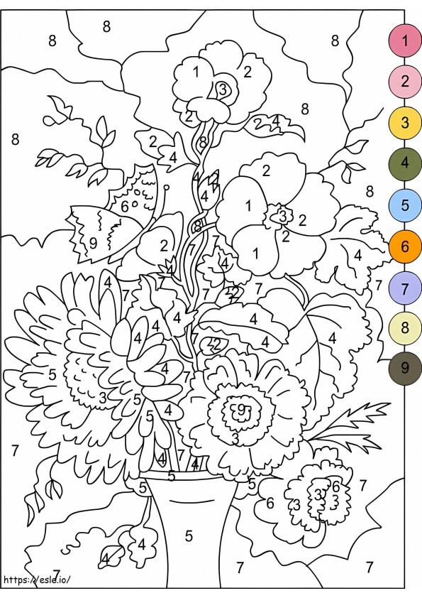 difficult color by numbers coloring pages