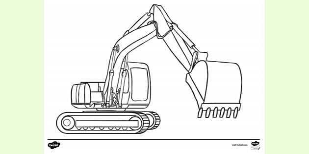 Digger Colouring | Colouring Sheets (teacher made) - Twinkl