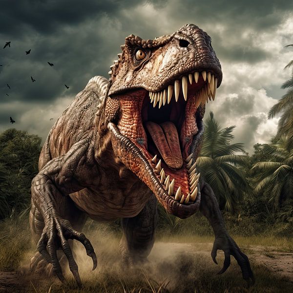T-REX Dino Poster von Blickfänger Gemälde