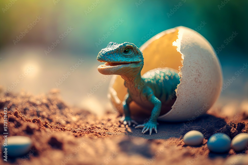 Baby dinosaur with a touching birth reminding us of that primitive ...