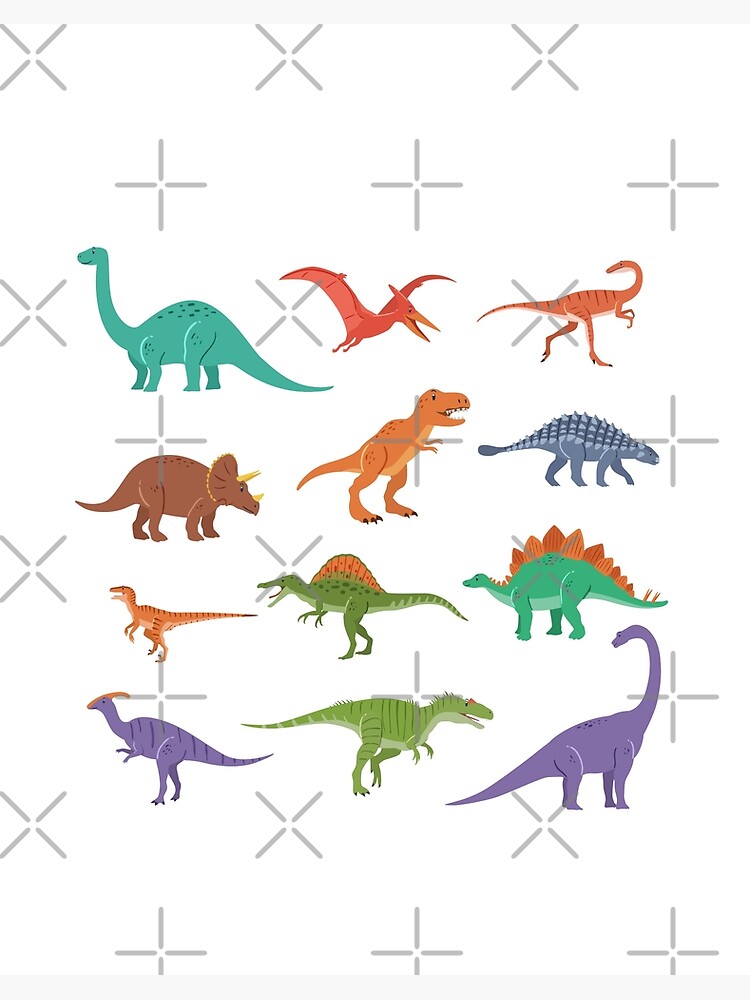 Dinosaur identificacion design Gift Types of dinosaurs graphic | Art Board  Print