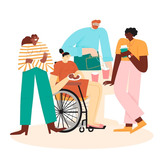 Diverse Group Disabled Vectors &amp; Illustrations for Free Download ...