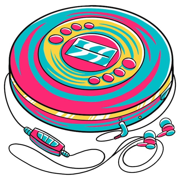 Premium Vector | Discman in Flat Design Style