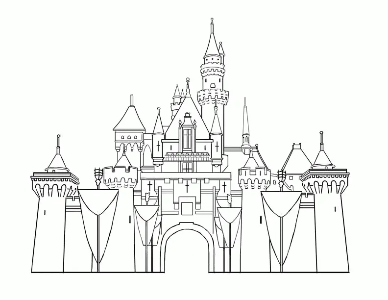 disney castle coloring pages printable