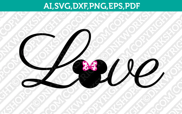 Love Disney Mickey Minnie Mouse Valentine Quote Cricut SVG Cricut ...