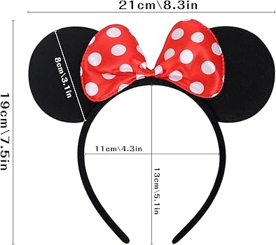 Pack of 6 Black Mickey Mouse Ears &amp; Minnie Mouse Ears on Alice ...