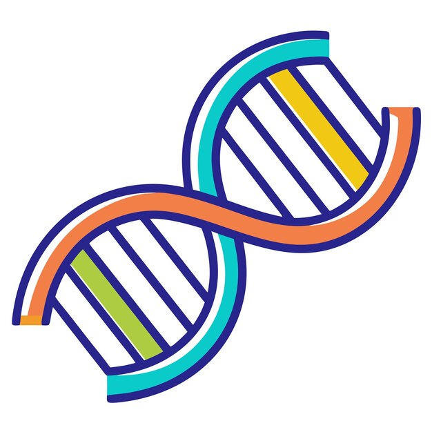 Dna helix symbol clipart cartoon style vector illustration ...