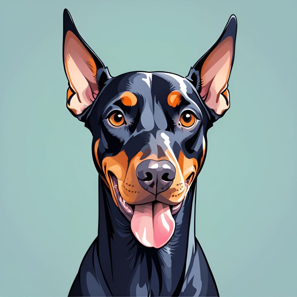 Portrait of a Doberman Pinscher - Free Download - AI Scribbles