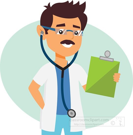 Medical Clipart-doctor with writing pad medical clipart