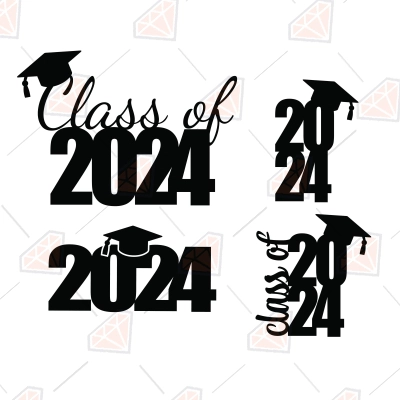 Class of 2024 SVG Bundle, Cut and Clipart Files