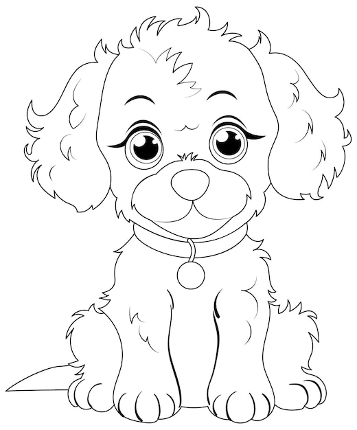 dog black and white clipart 2024