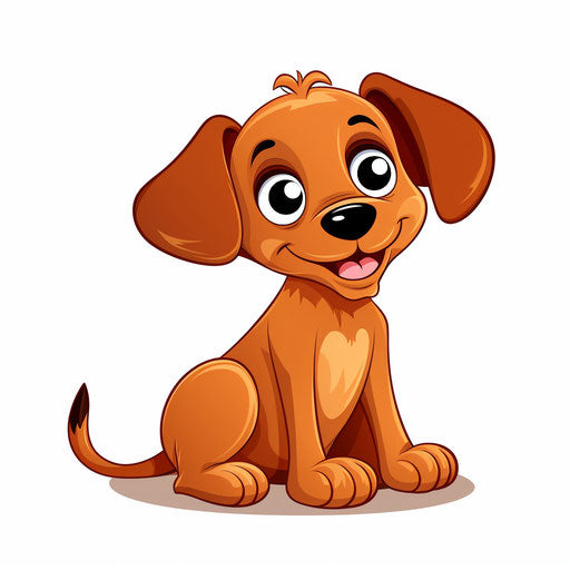 Cartoon Dog Png Image in Minimalist Art Style: Vector Clipart in 4K