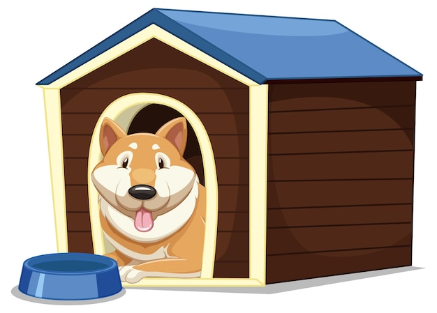 dog in doghouse clipart