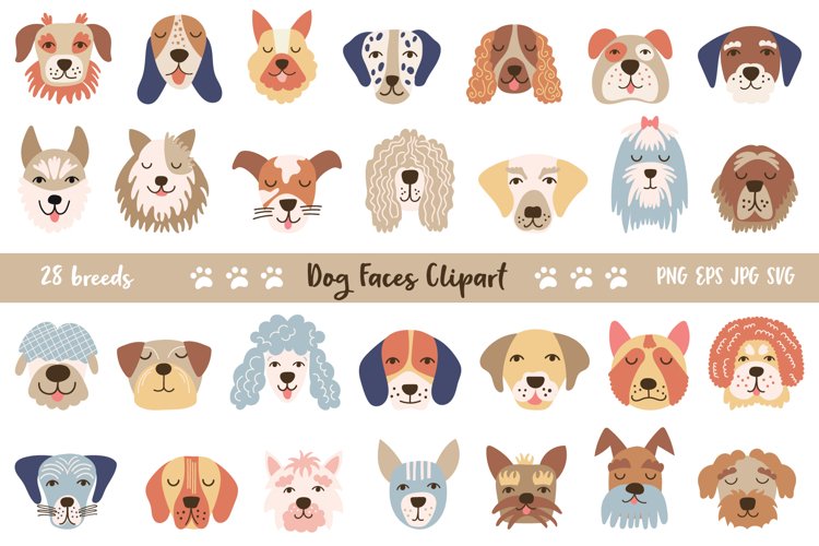 dogs face cliparts