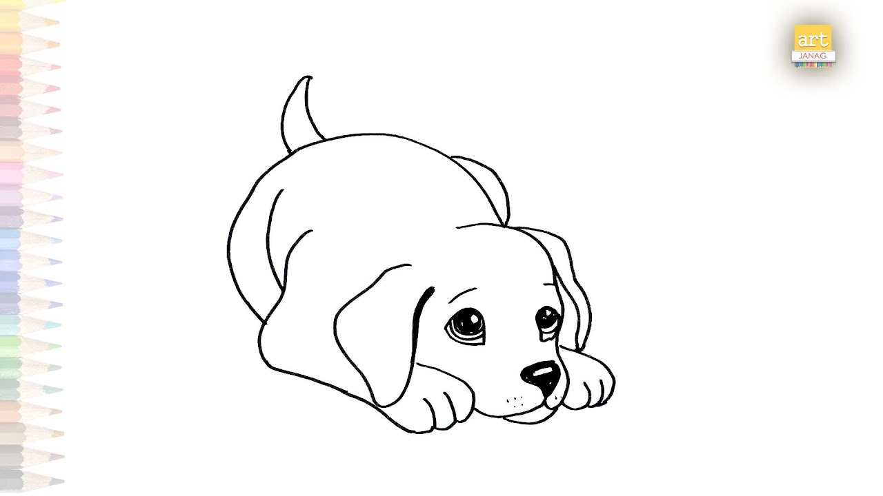 Puppy drawing tutorials | Cute puppy outline drawings | How to draw A Puppy  step by step | dog art