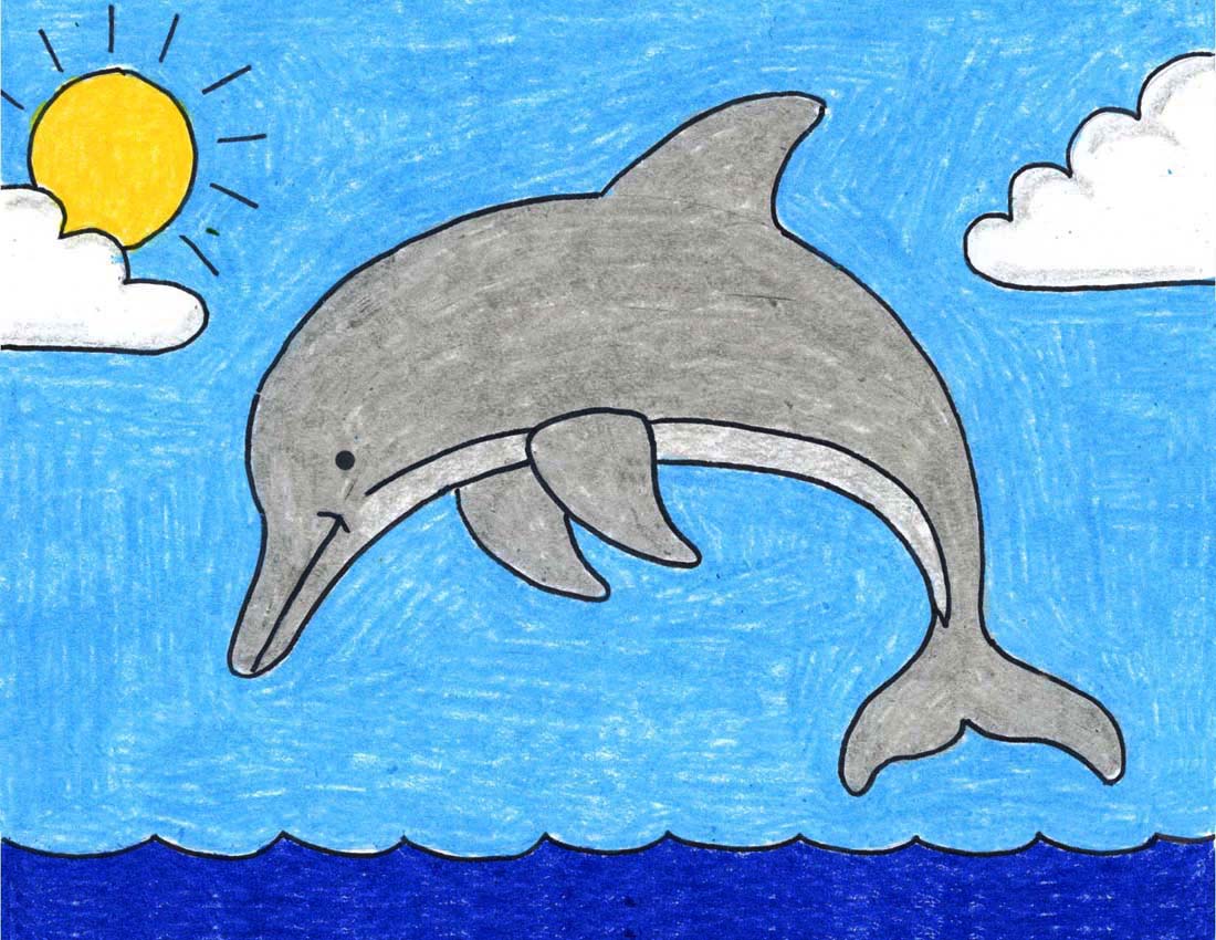 dolphins drawings for kids