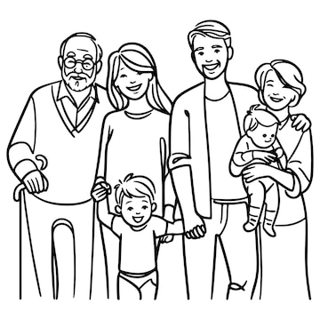 Premium Vector | Continuous one black line art drawing happy ...