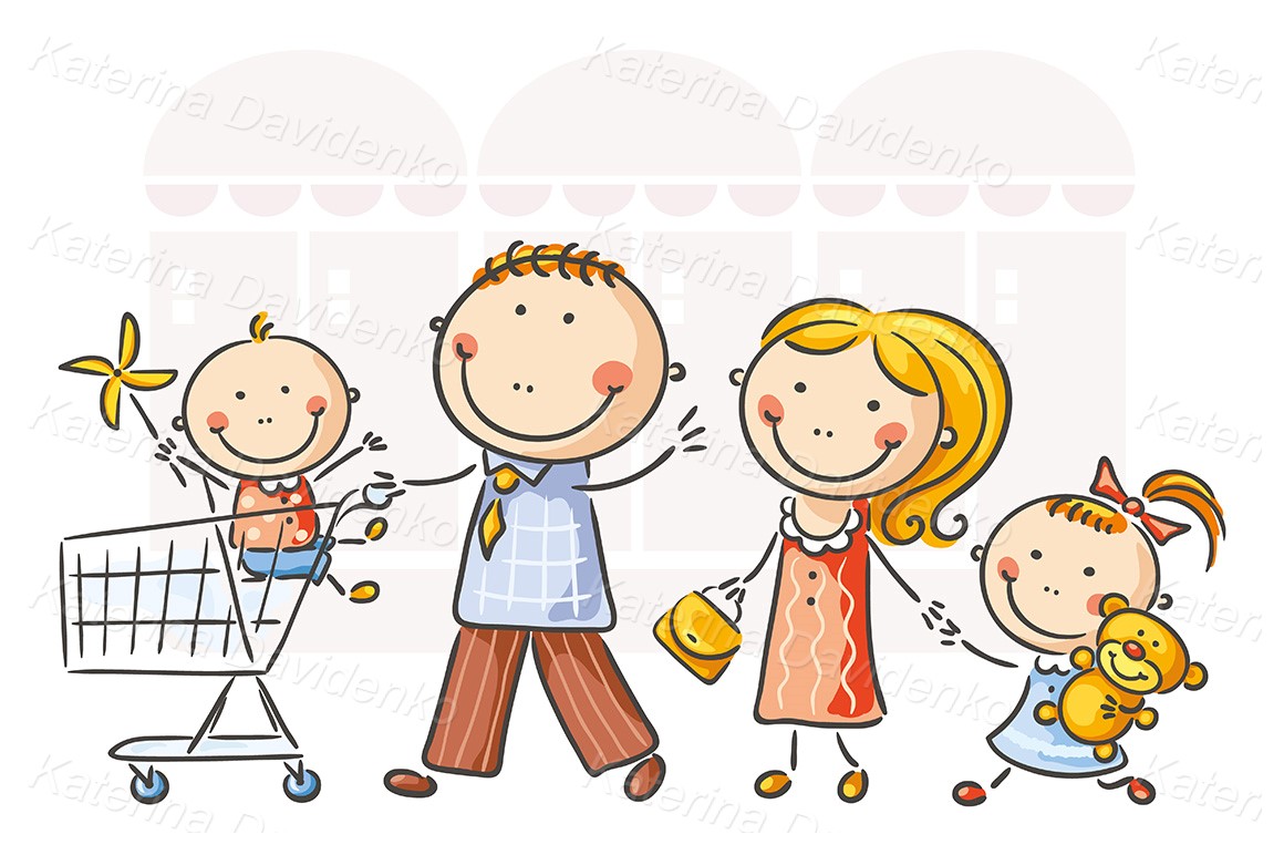 doodle family cliparts