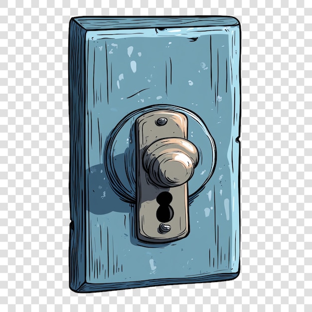 Door lock transparent background watercolor clipart | Premium AI ...