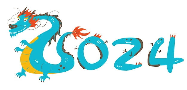 Premium Vector | 2024 new year dragon year of the Dragon Chinese ...