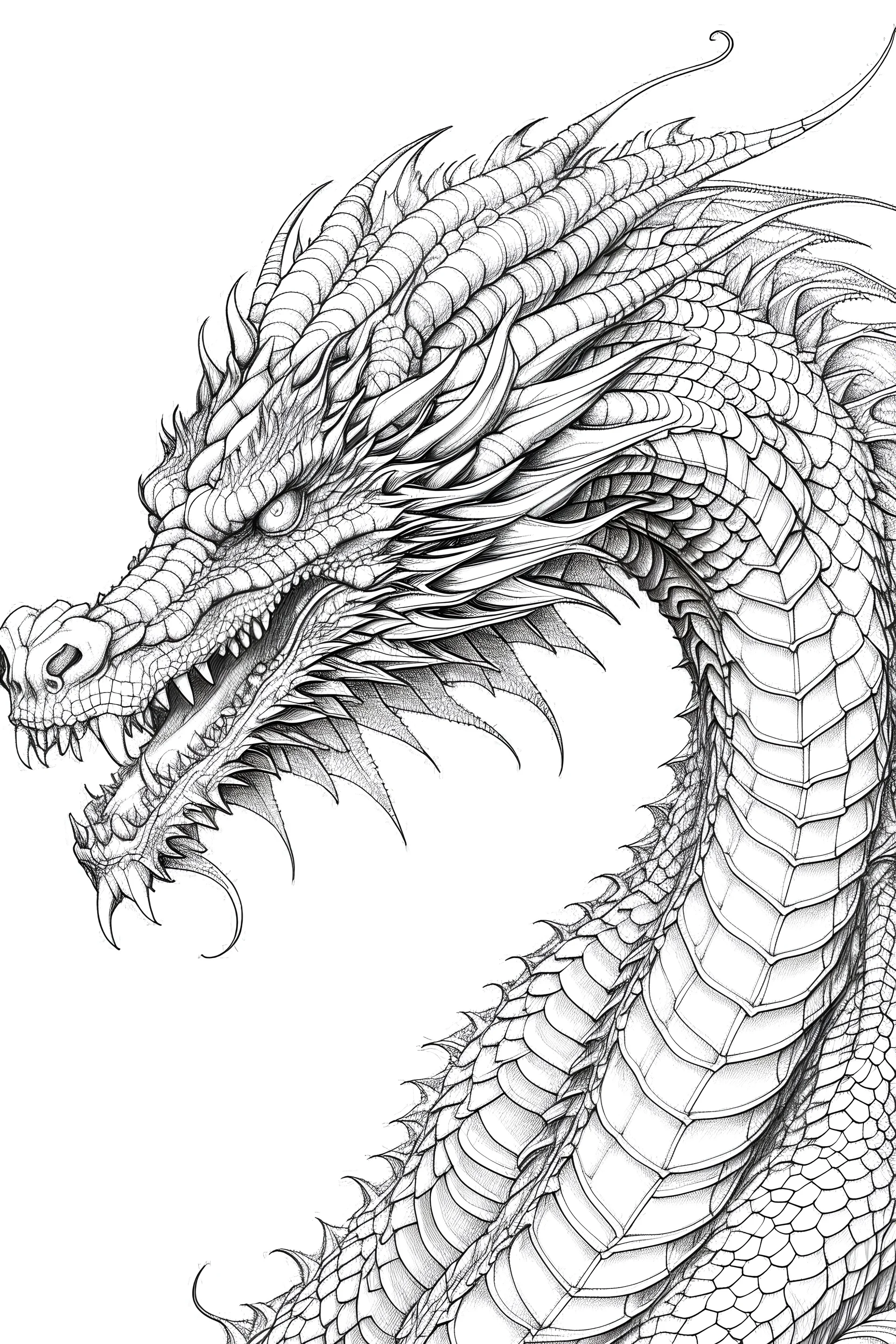 dragon line art