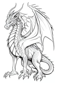 dragon outline drawing