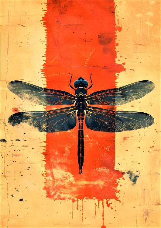 Kunstdruck Simple dragonfly art | Poster, Wandbilder und Tapeten ...