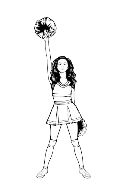 drawings of cheerleaders
