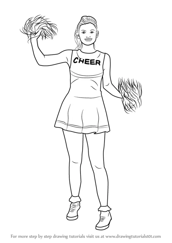 drawings of cheerleaders