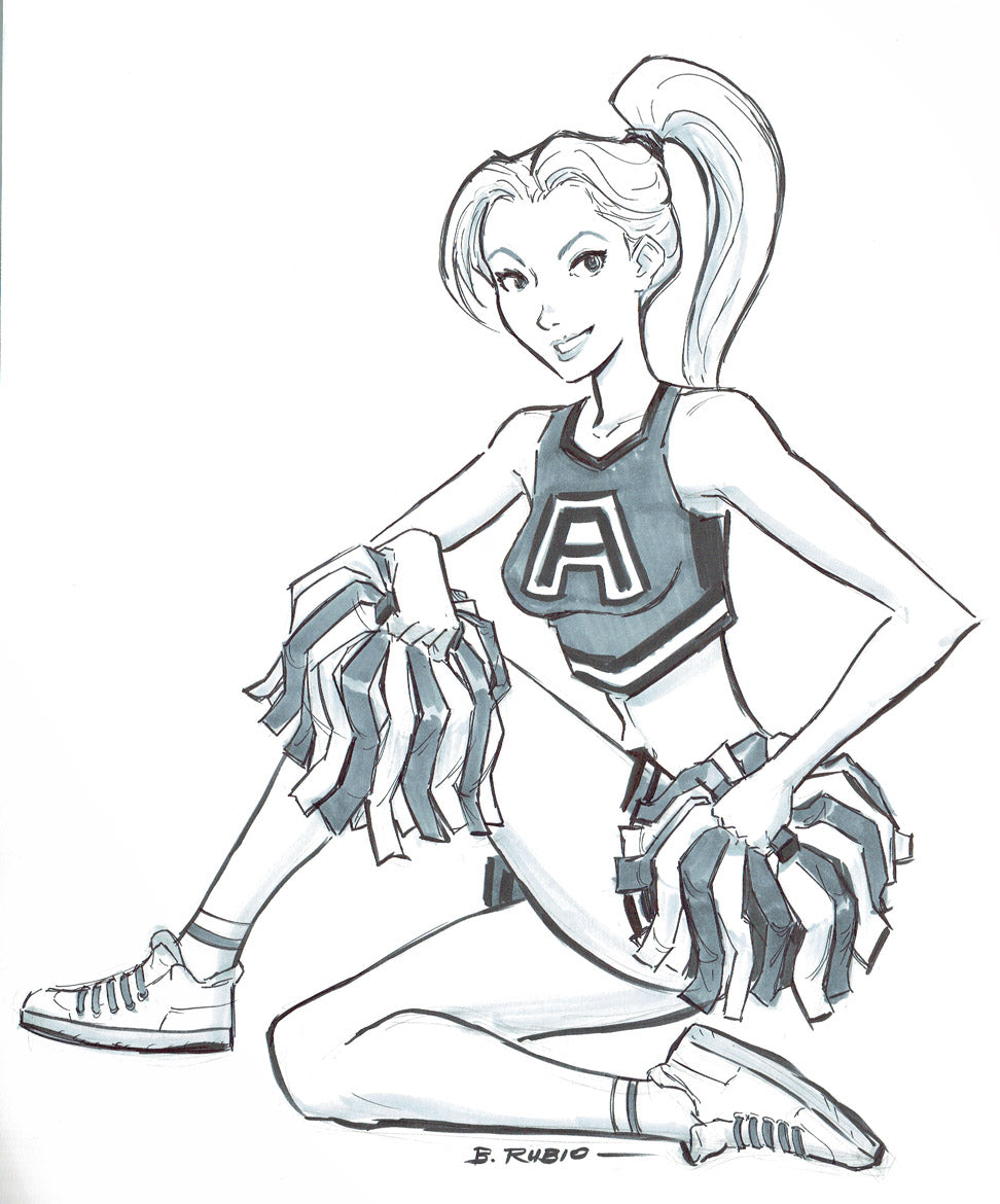 drawings of cheerleaders