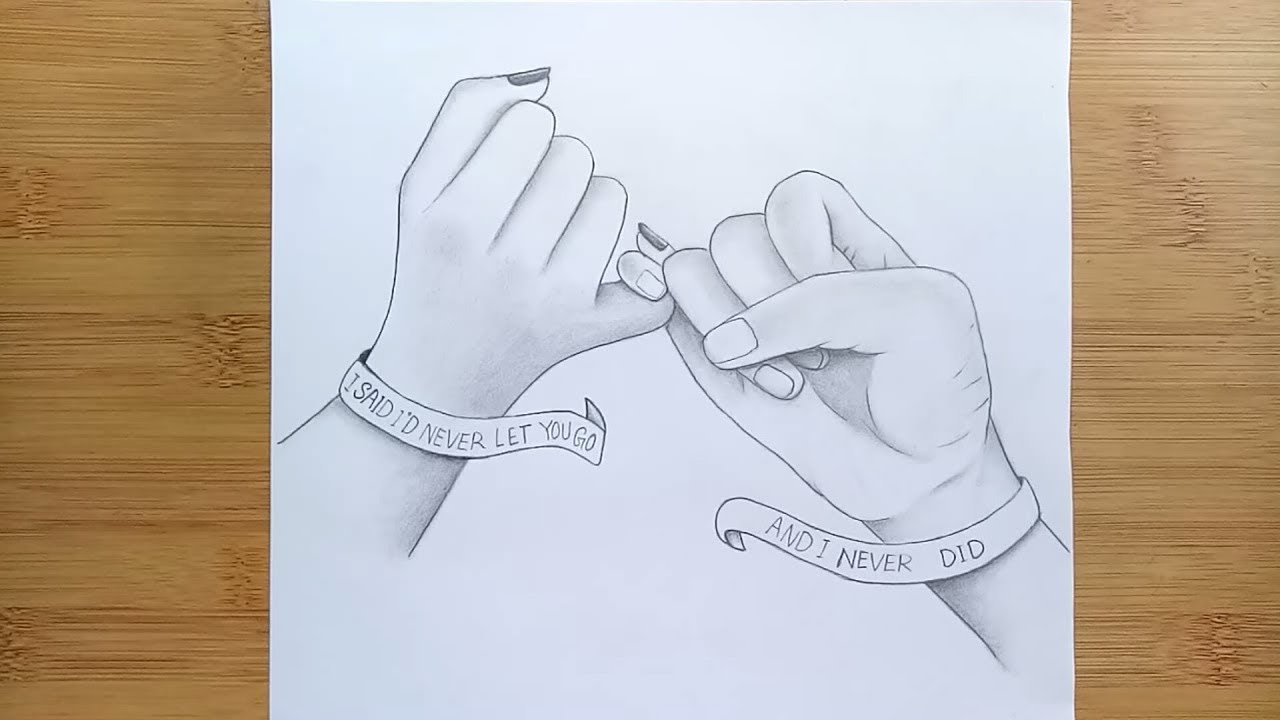 drawings of couples holding hands
