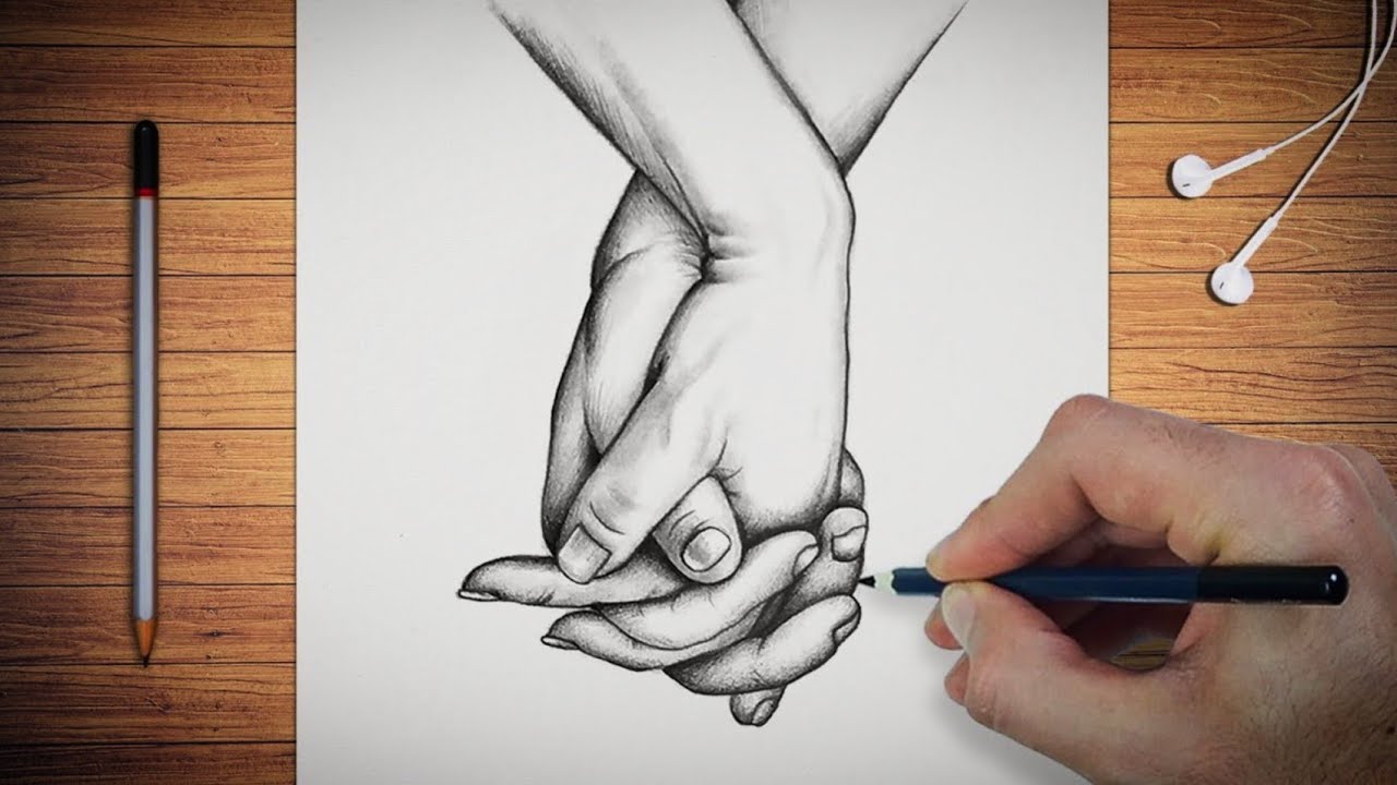drawings of holding hands