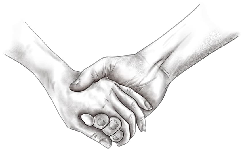 drawings of holding hands