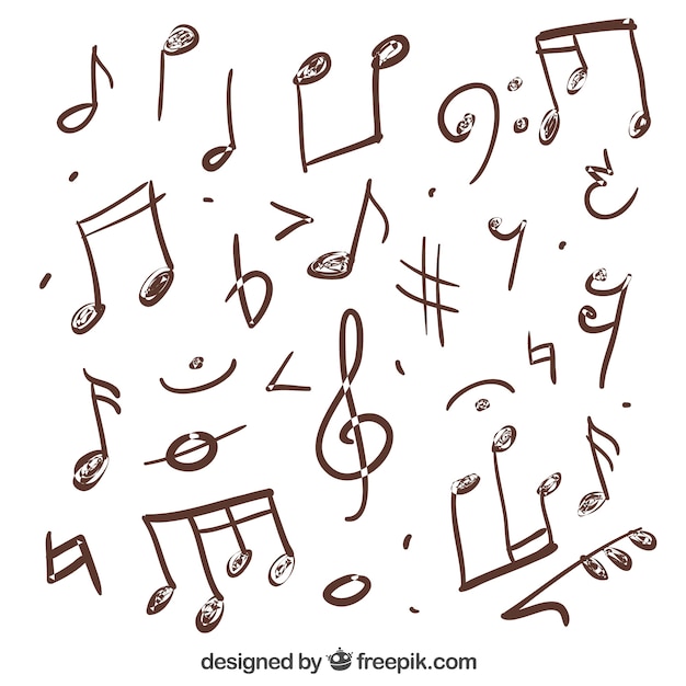 drawings of music notes