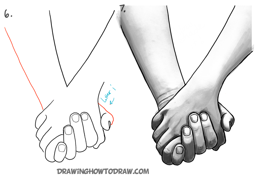 drawings of people holding hands