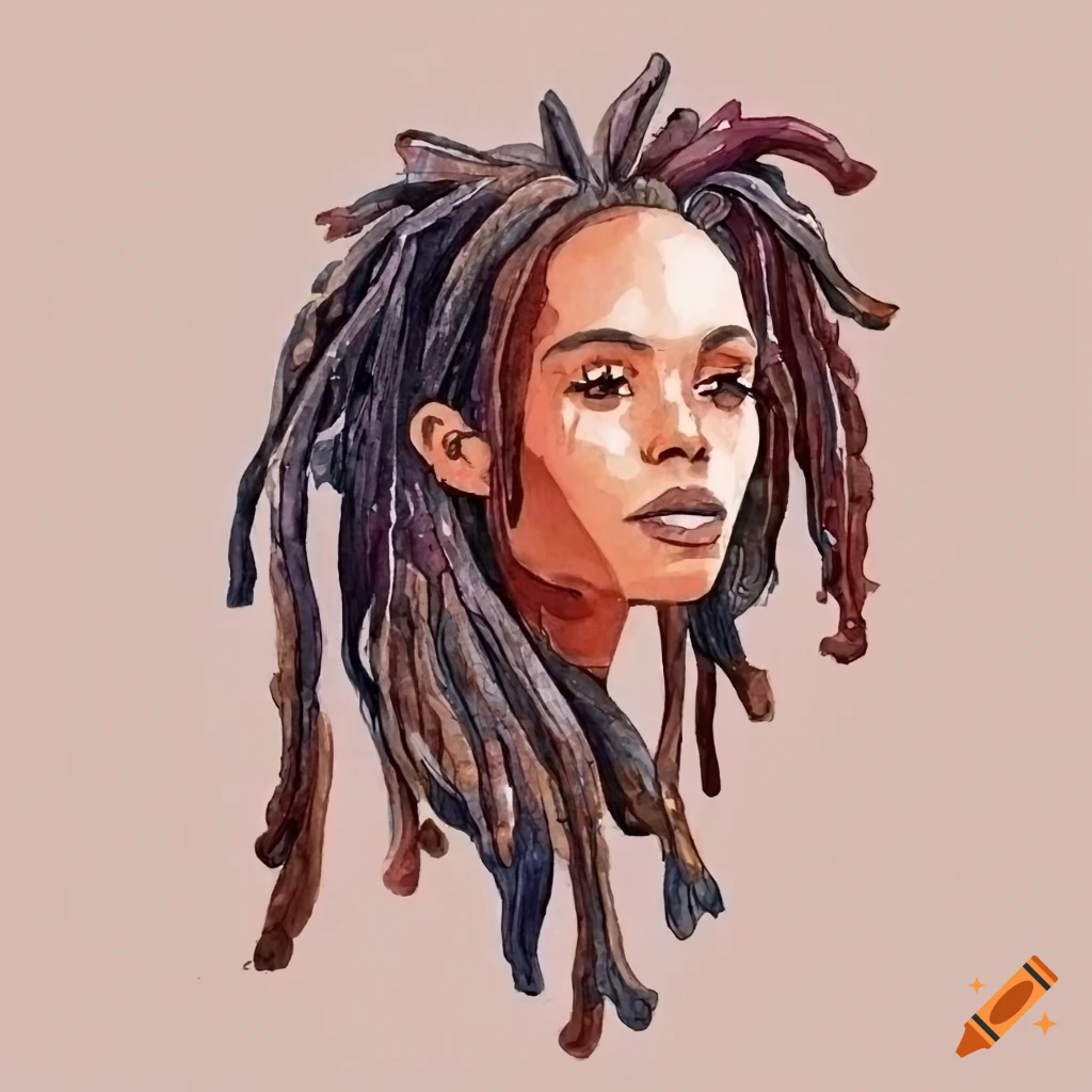 Colorful watercolor dreadlock clipart on Craiyon