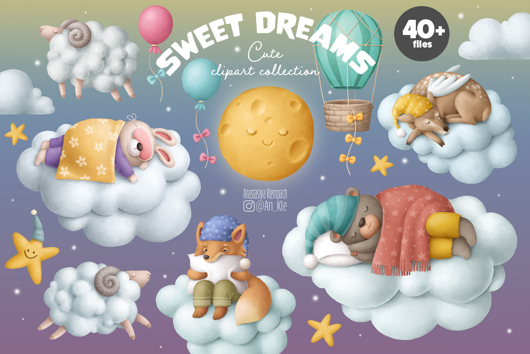 Sweet dreams clipart By An_Kle | TheHungryJPEG