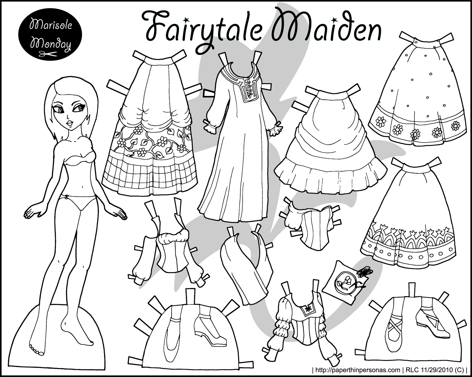 Four Princess Coloring Pages to Print &amp; Dress