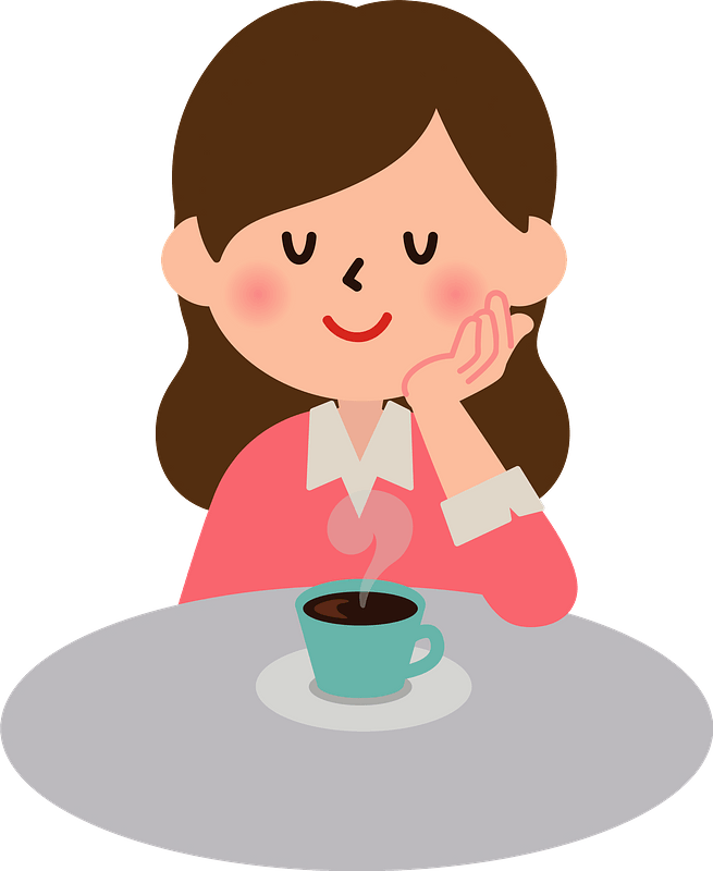 drinking coffee clipart