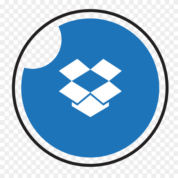 Dropbox logo in a circle with black frame Clipart PNG - Similar PNG