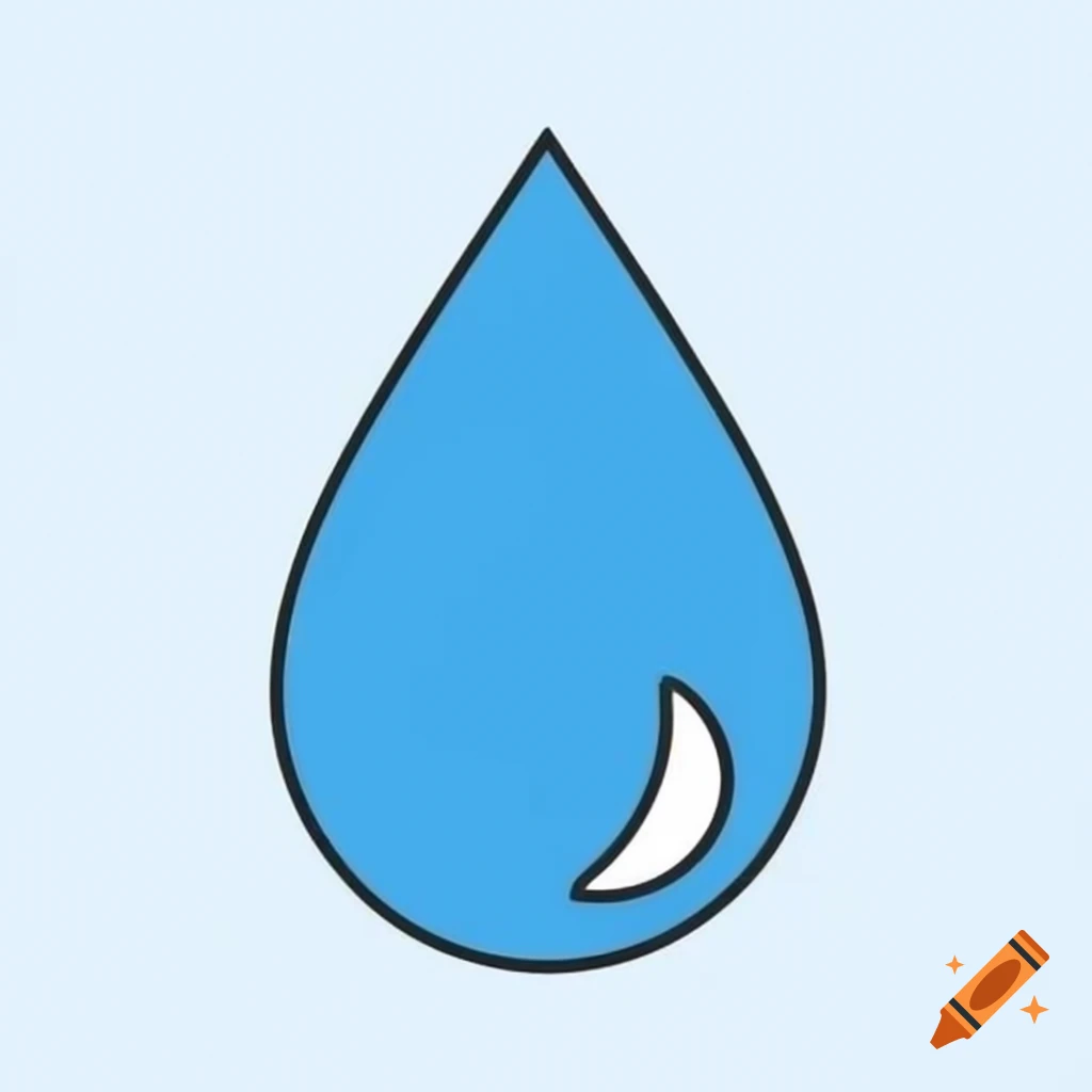 Water droplet Clipart style on Craiyon