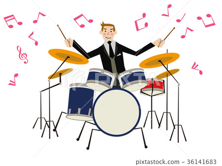 Music clip art. drum. drummer. percussion. - Stock Illustration ...