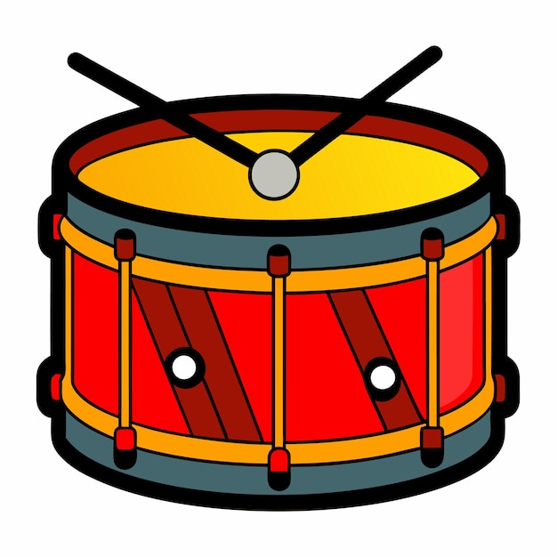 Drum clipart cartoon style vector illustration | Premium AI ...
