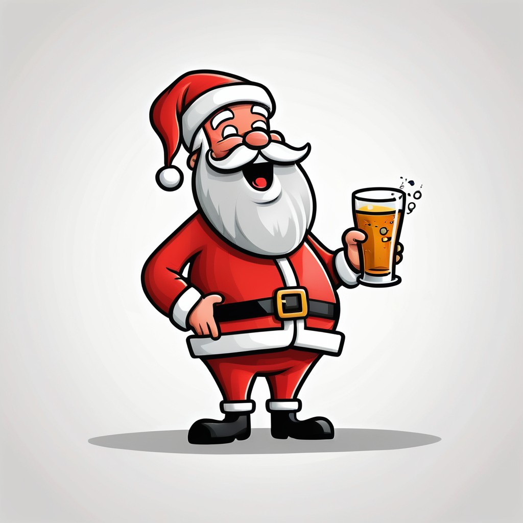 Santa Claus Drunk Cartoon Pictogram | Stable Diffusion Online