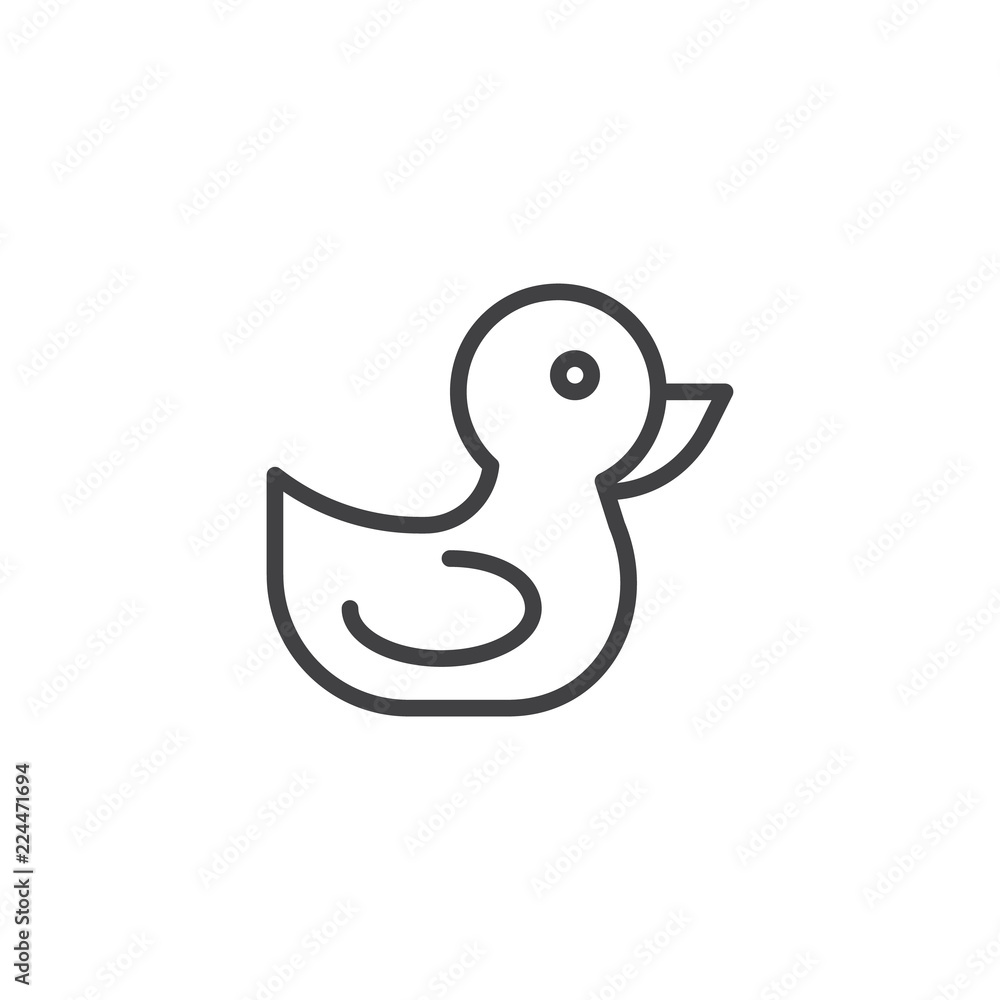 Bath Duck outline icon. linear style sign for mobile concept and ...